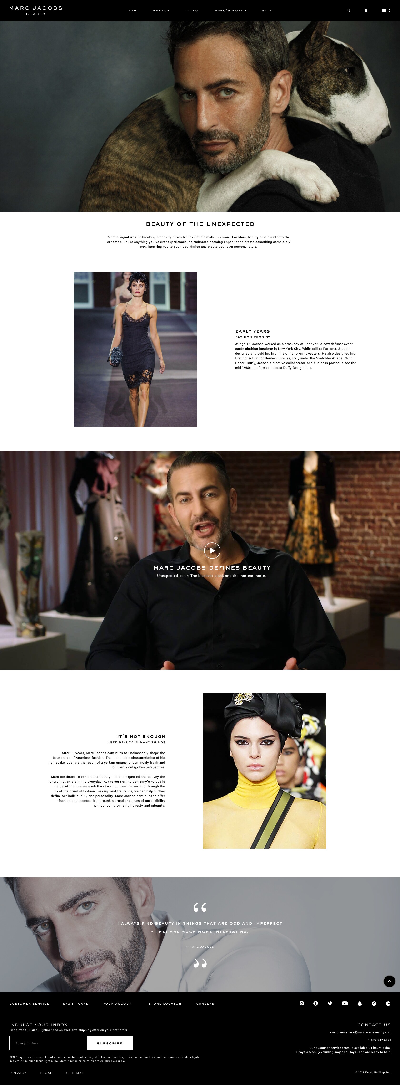 About page, full layout